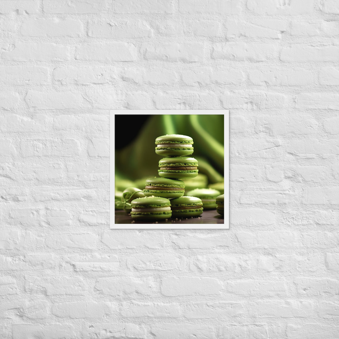 Matcha Green Tea Macarons Framed poster 🤤 from Yumify.AI