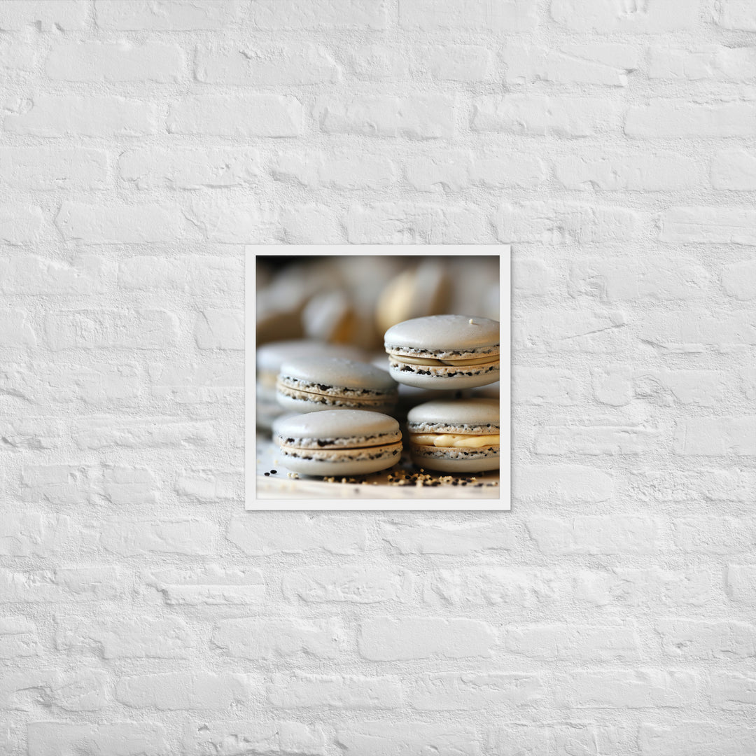 Earl Grey Macarons Framed poster 🤤 from Yumify.AI