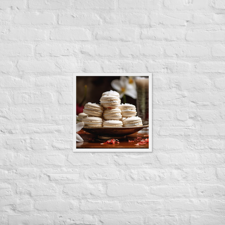 Coconut Macarons Framed poster 🤤 from Yumify.AI