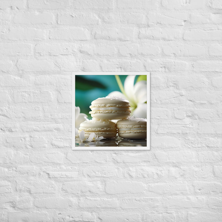 Coconut Macarons Framed poster 🤤 from Yumify.AI