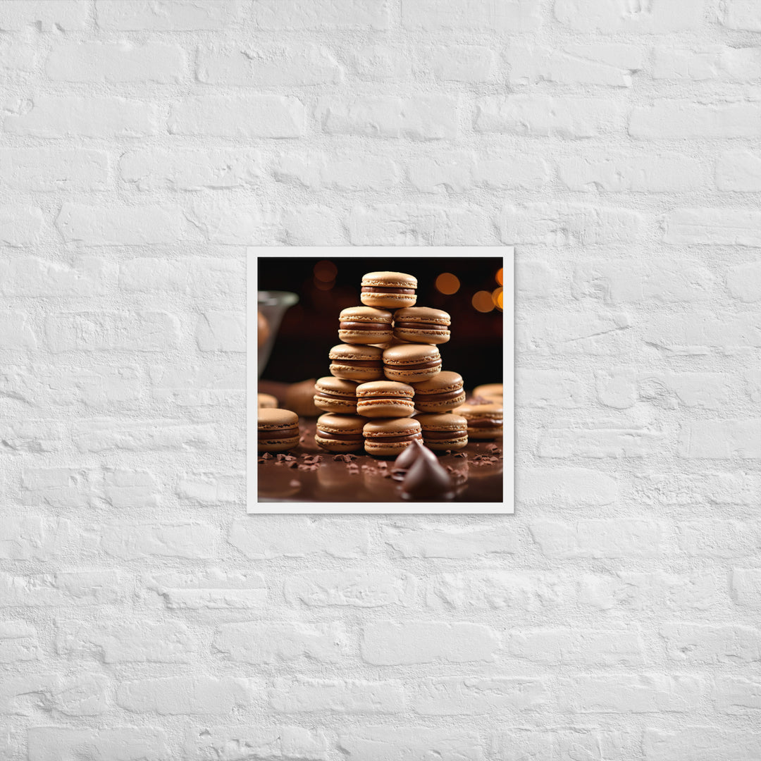 Chocolate Macarons Framed poster 🤤 from Yumify.AI