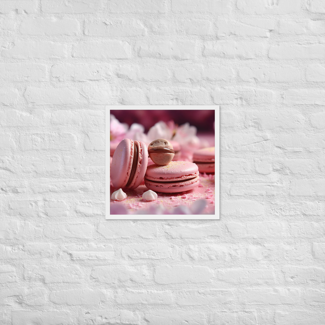 Cherry Blossom Macarons Framed poster 🤤 from Yumify.AI