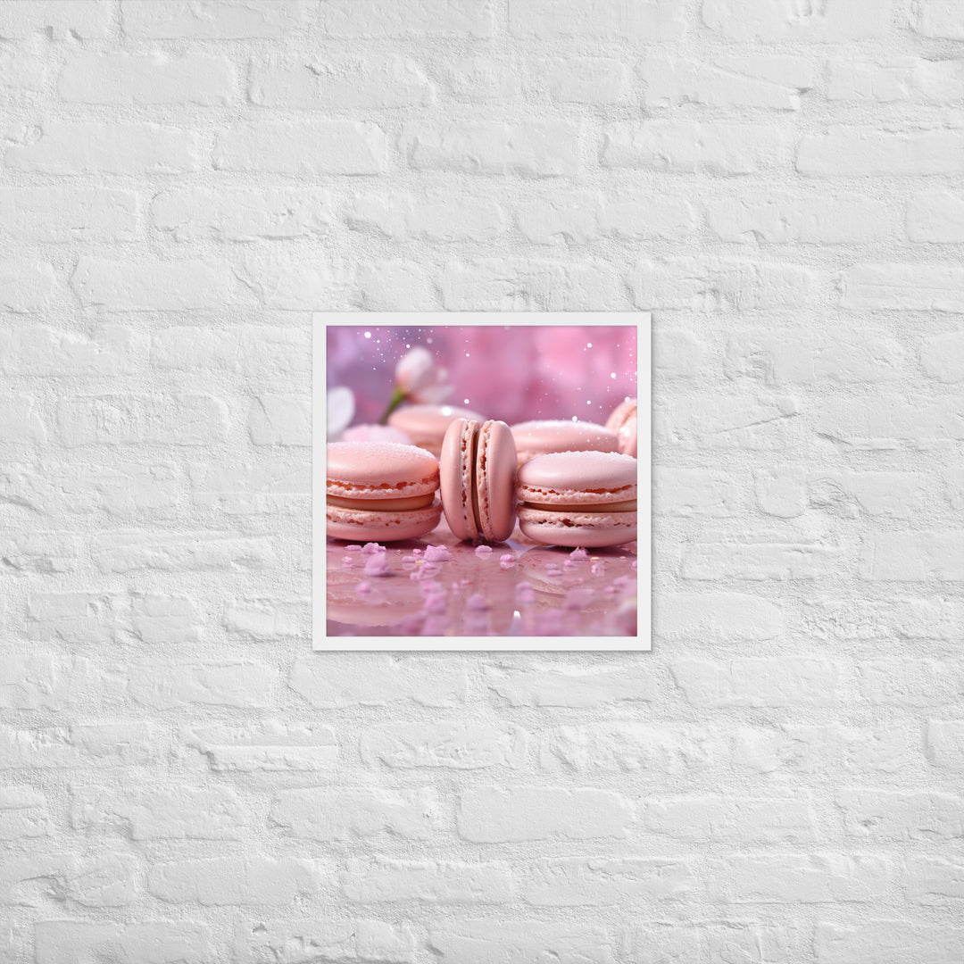 Cherry Blossom Macarons Framed poster 🤤 from Yumify.AI