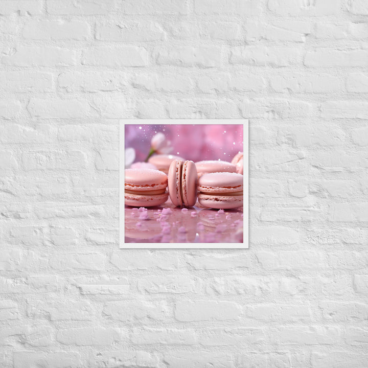 Cherry Blossom Macarons Framed poster 🤤 from Yumify.AI