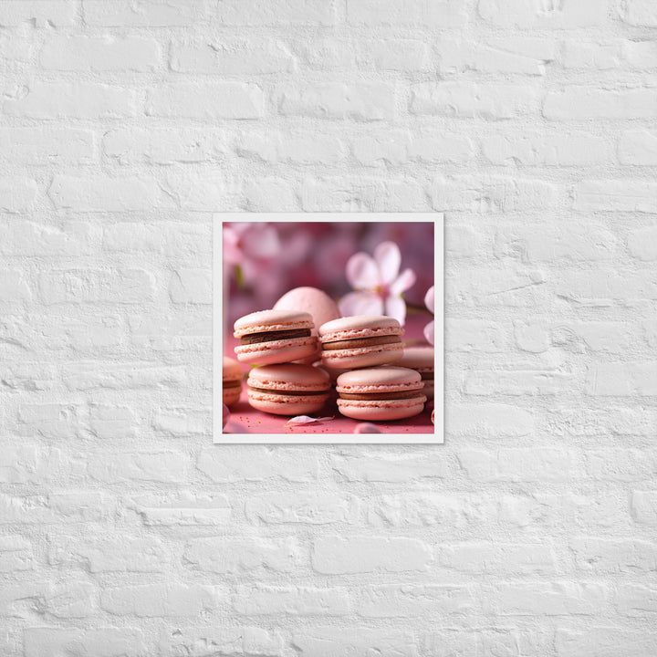 Cherry Blossom Macarons Framed poster 🤤 from Yumify.AI