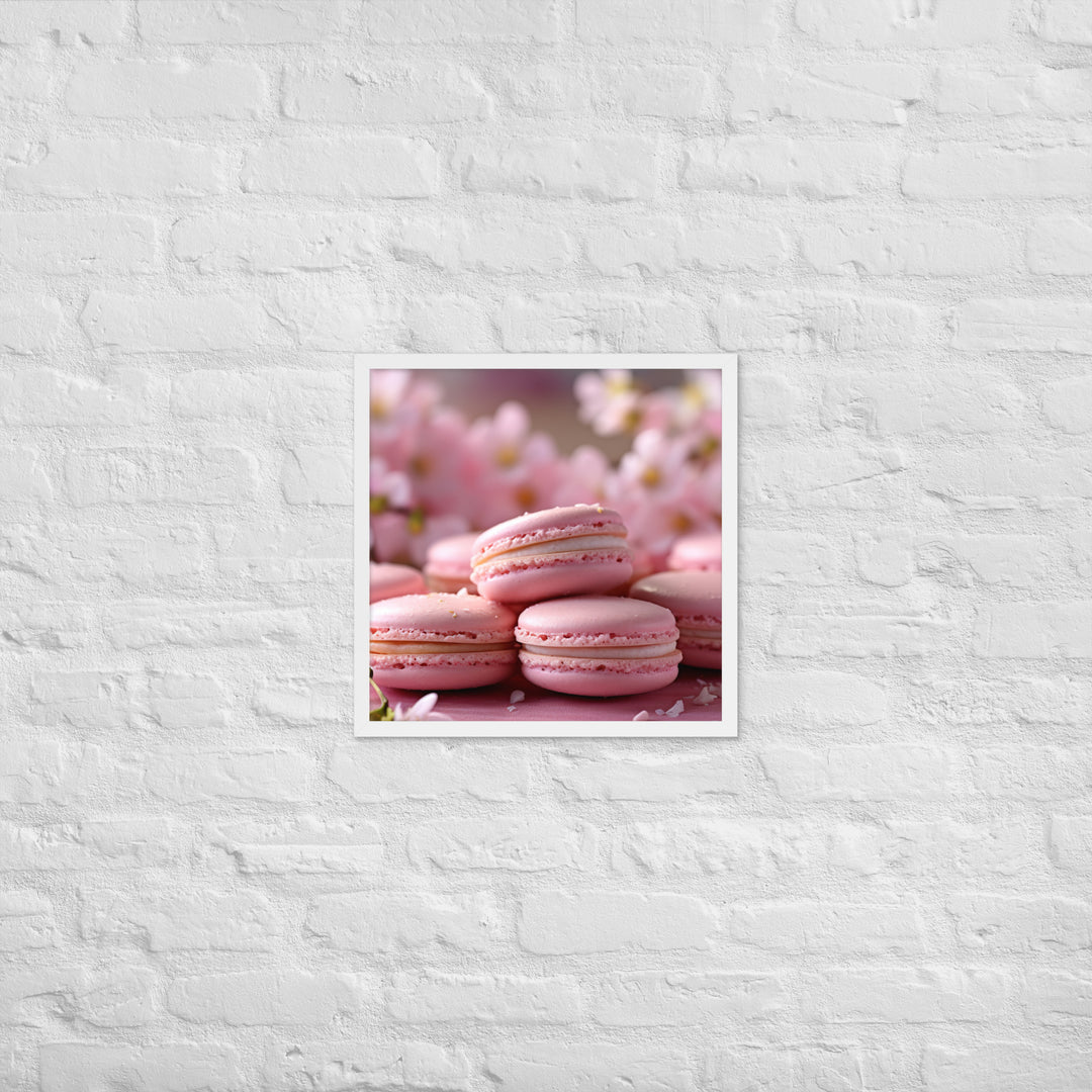 Cherry Blossom Macarons Framed poster 🤤 from Yumify.AI