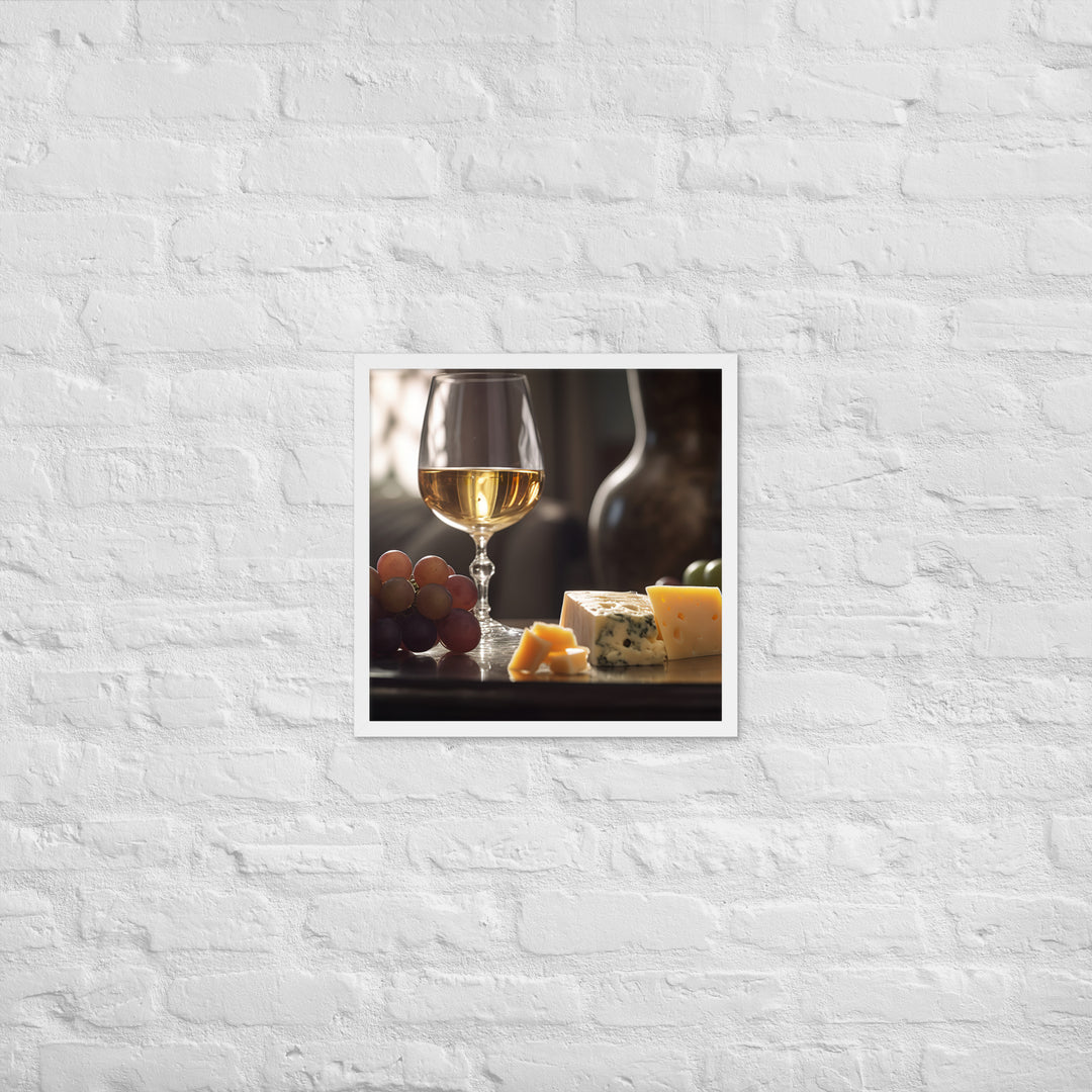 Swiss Cheese and Wine Pairing Framed poster 🤤 from Yumify.AI