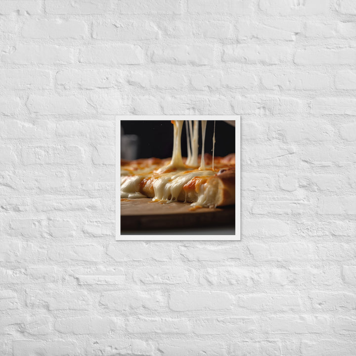 Stretchy Mozzarella Framed poster 🤤 from Yumify.AI