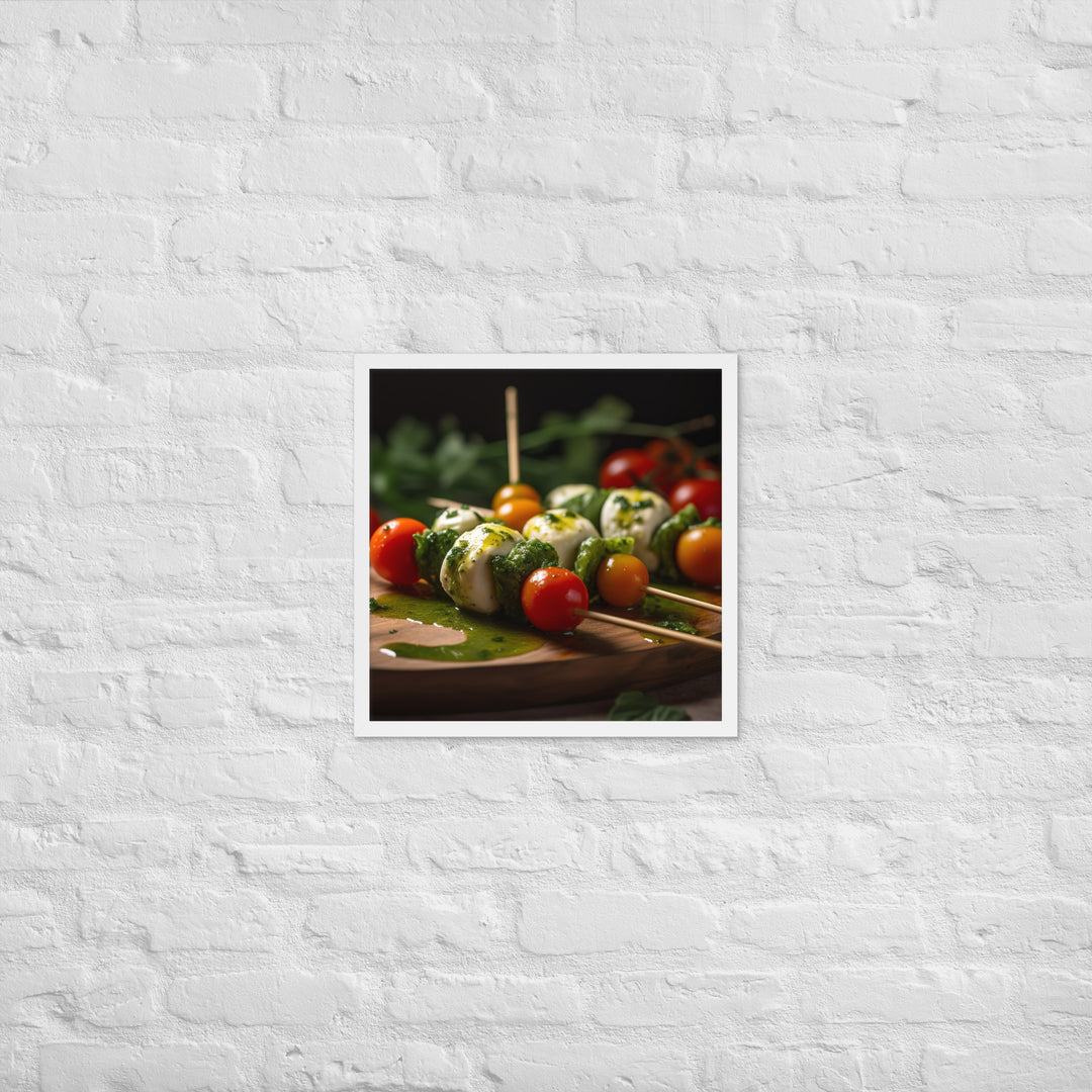 Mozzarella and Tomato Skewers Framed poster 🤤 from Yumify.AI