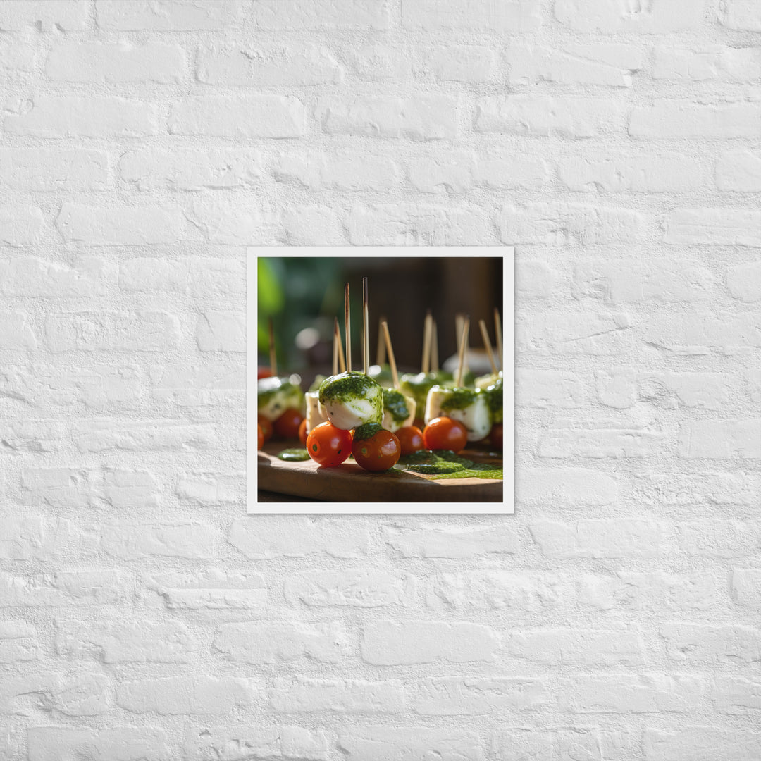 Mozzarella and Tomato Skewers Framed poster 🤤 from Yumify.AI