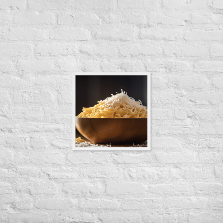 Freshly grated Parmesan cheese Framed poster 🤤 from Yumify.AI