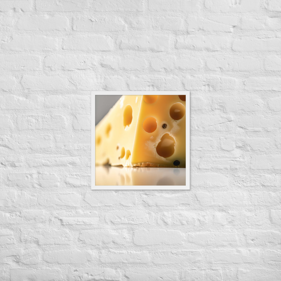 Classic Swiss cheese Framed poster 🤤 from Yumify.AI