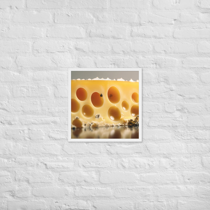 Classic Swiss cheese Framed poster 🤤 from Yumify.AI