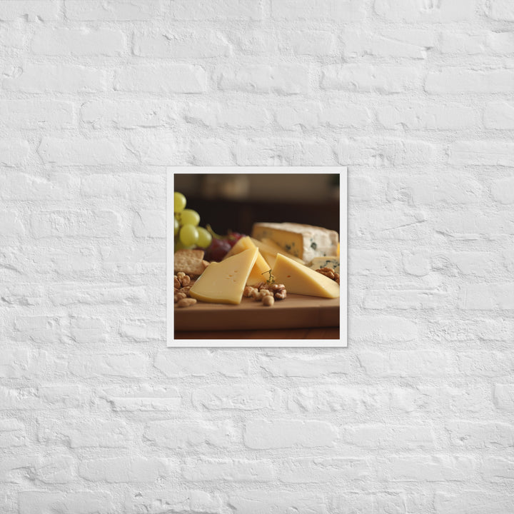 Cheese platter featuring Parmesan cheese Framed poster 🤤 from Yumify.AI