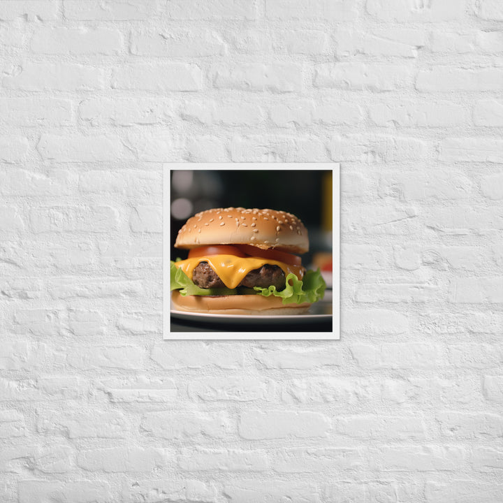 Cheddar Stuffed Burger Framed poster 🤤 from Yumify.AI