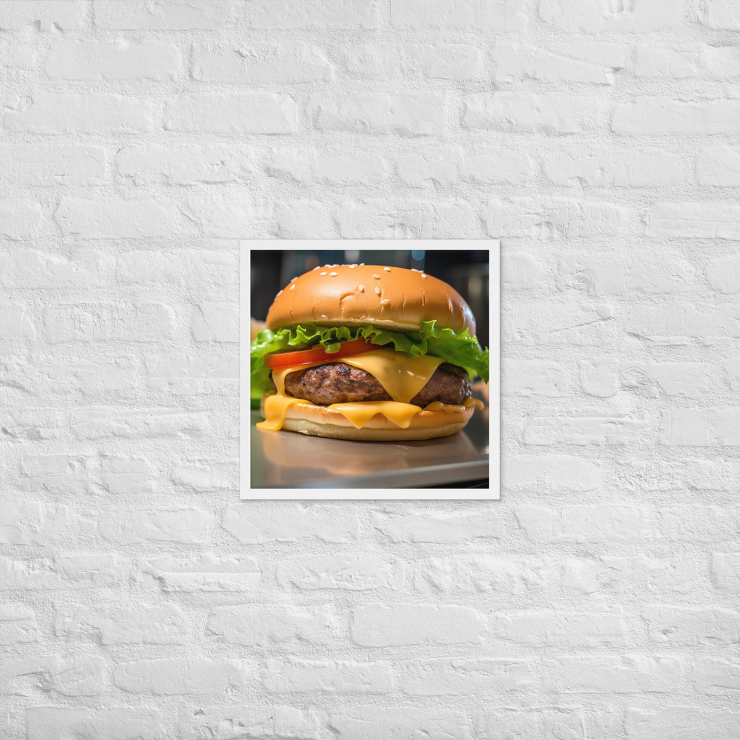 Cheddar Stuffed Burger Framed poster 🤤 from Yumify.AI