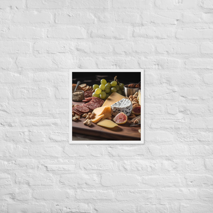 Charcuterie Board with Swiss Cheese Framed poster 🤤 from Yumify.AI