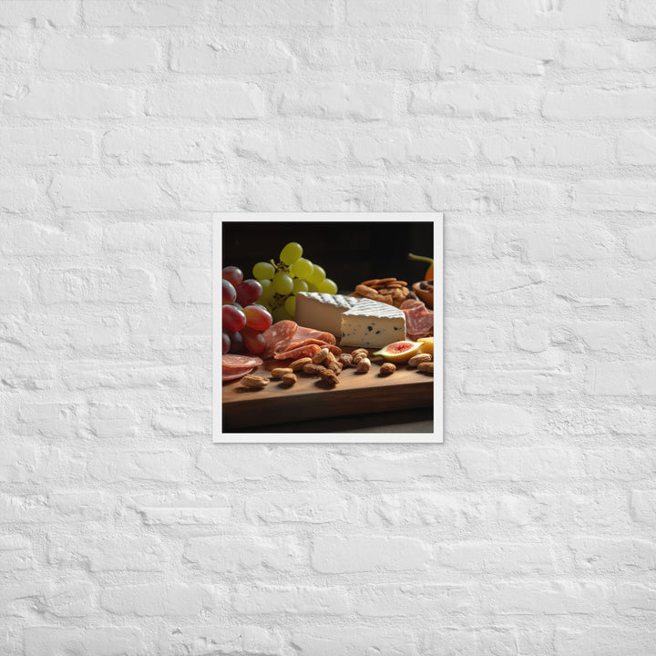 Charcuterie Board with Swiss Cheese Framed poster 🤤 from Yumify.AI