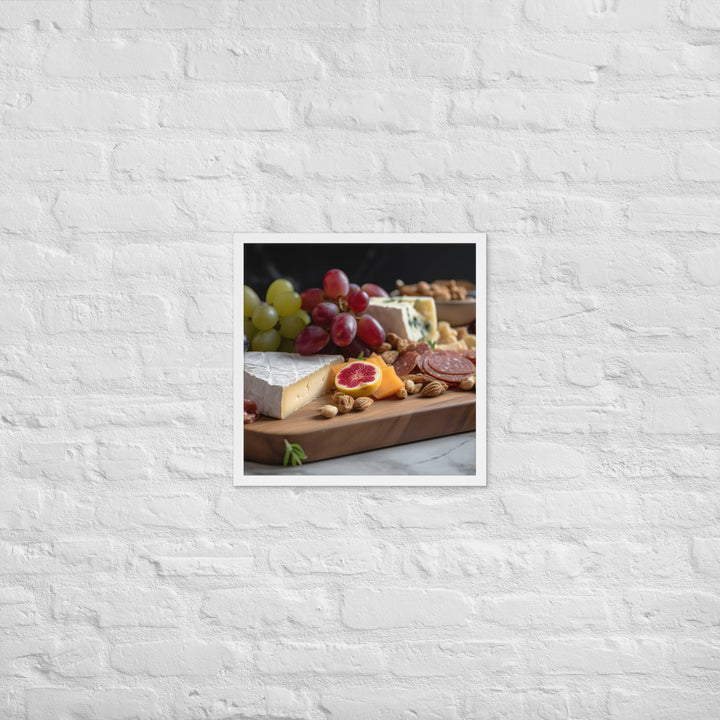 Charcuterie Board with Swiss Cheese Framed poster 🤤 from Yumify.AI