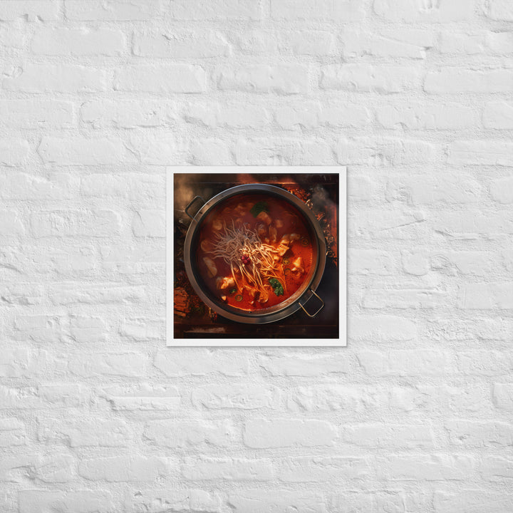 A hot pot filled with Kimchi Framed poster 🤤 from Yumify.AI