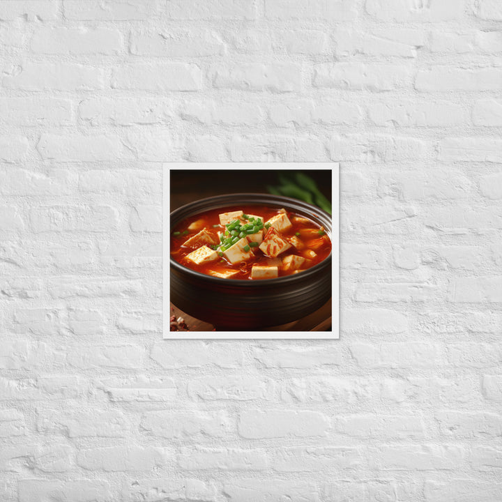 Kimchi Tofu Soup Framed poster 🤤 from Yumify.AI