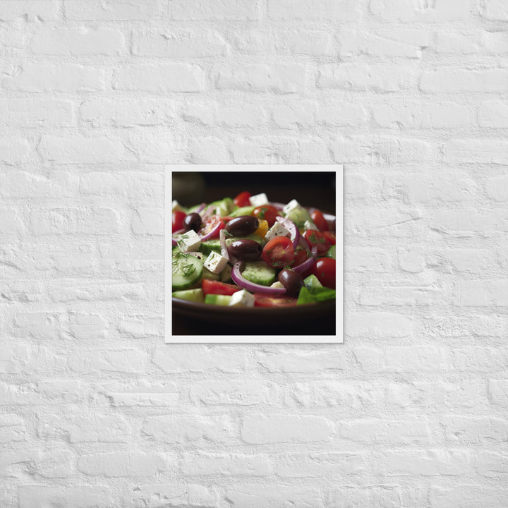 Vibrant Greek salad Framed poster 🤤 from Yumify.AI