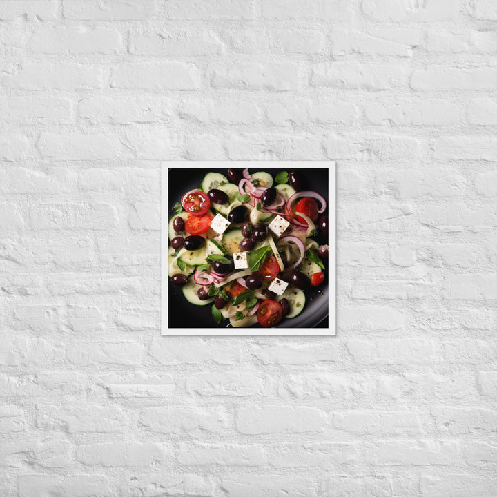 Vibrant Greek salad Framed poster 🤤 from Yumify.AI