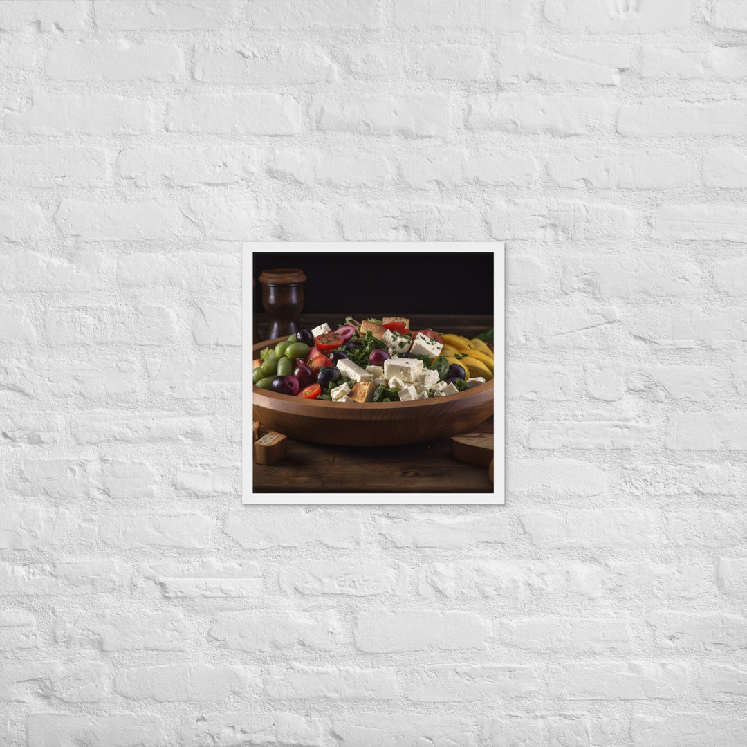Tantalizing Greek salad Framed poster 🤤 from Yumify.AI