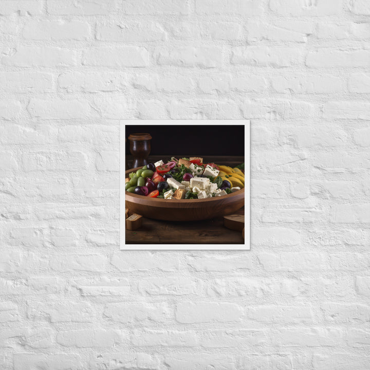 Tantalizing Greek salad Framed poster 🤤 from Yumify.AI