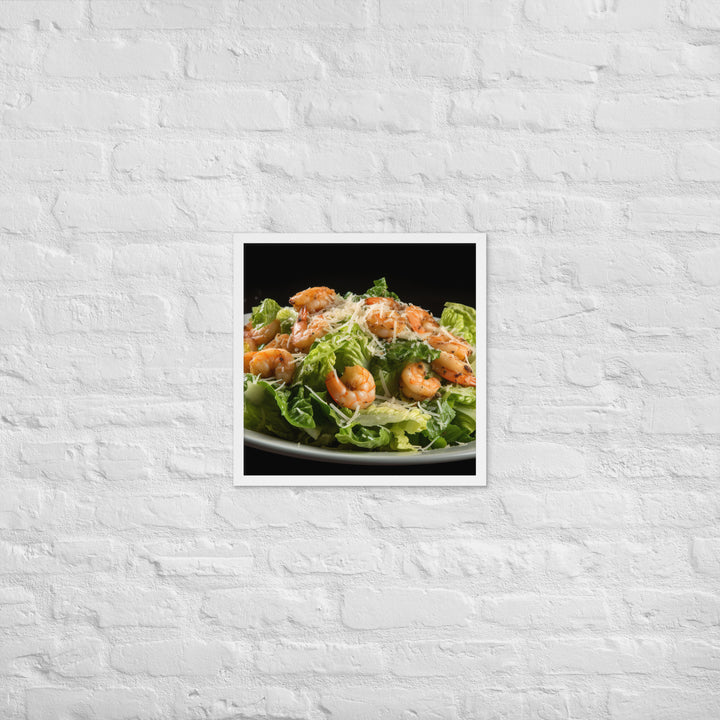 Shrimp Caesar salad Framed poster 🤤 from Yumify.AI