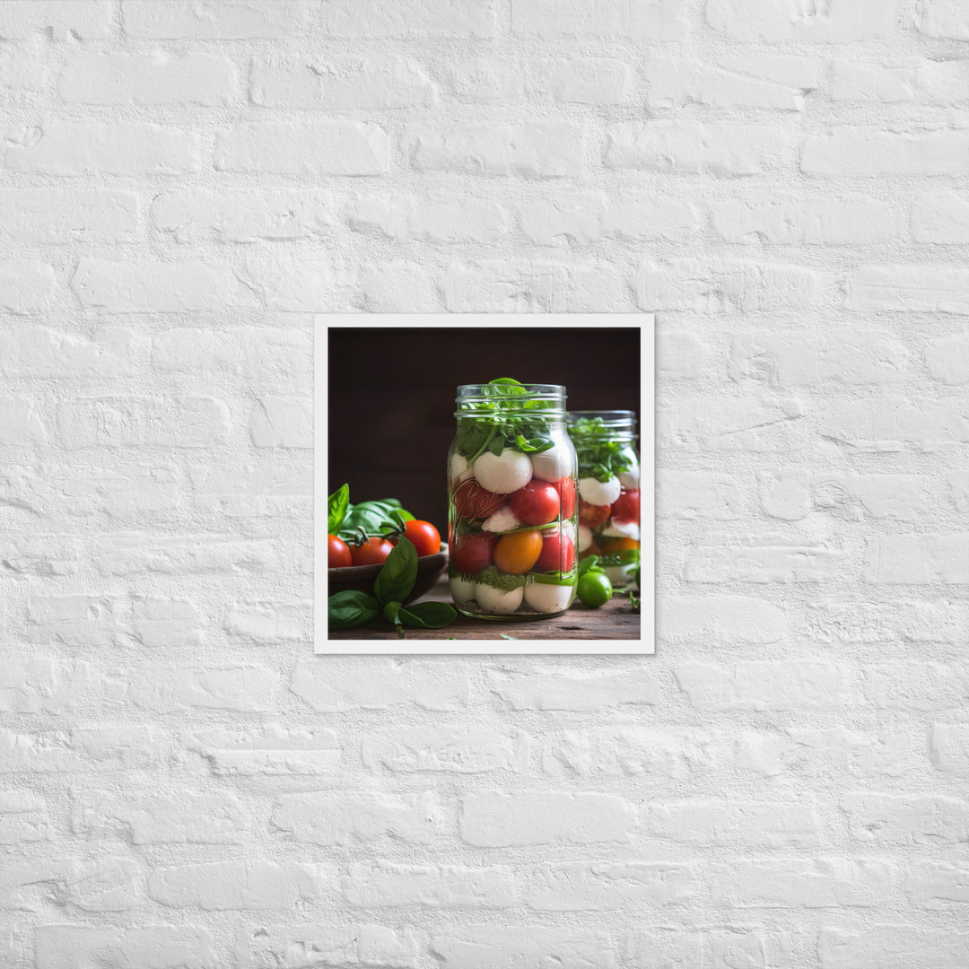 Mason Jar Caprese Salad Framed poster 🤤 from Yumify.AI