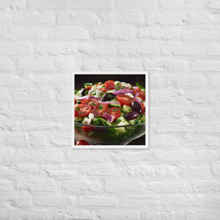 Fresh and Zesty Greek Salad Framed poster 🤤 from Yumify.AI