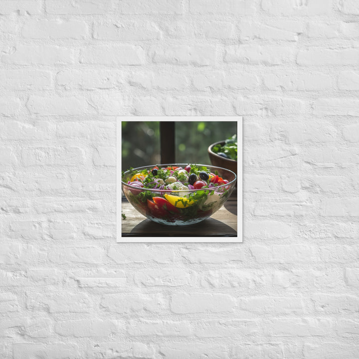 Colorful and refreshing Greek salad Framed poster 🤤 from Yumify.AI