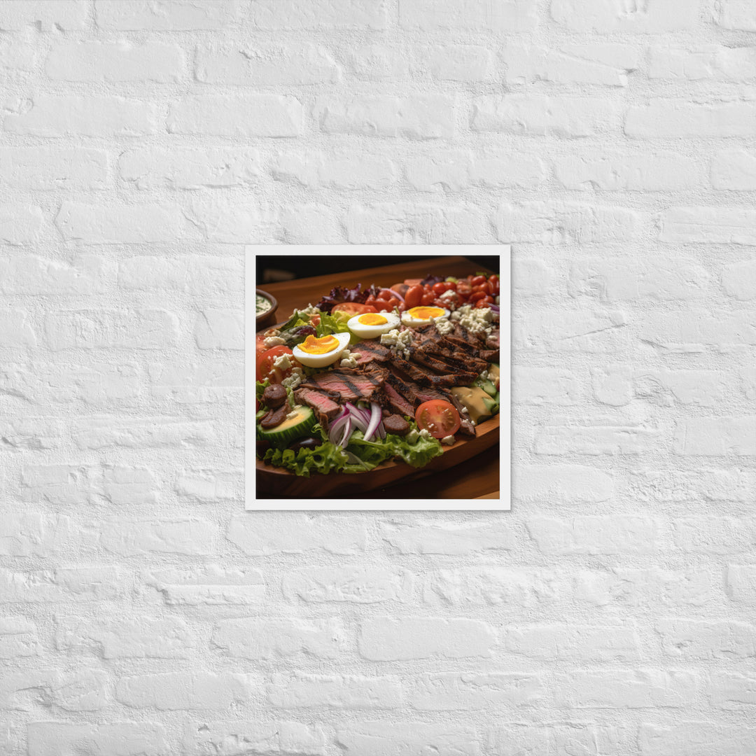 Cobb salad with grilled steak Framed poster 🤤 from Yumify.AI