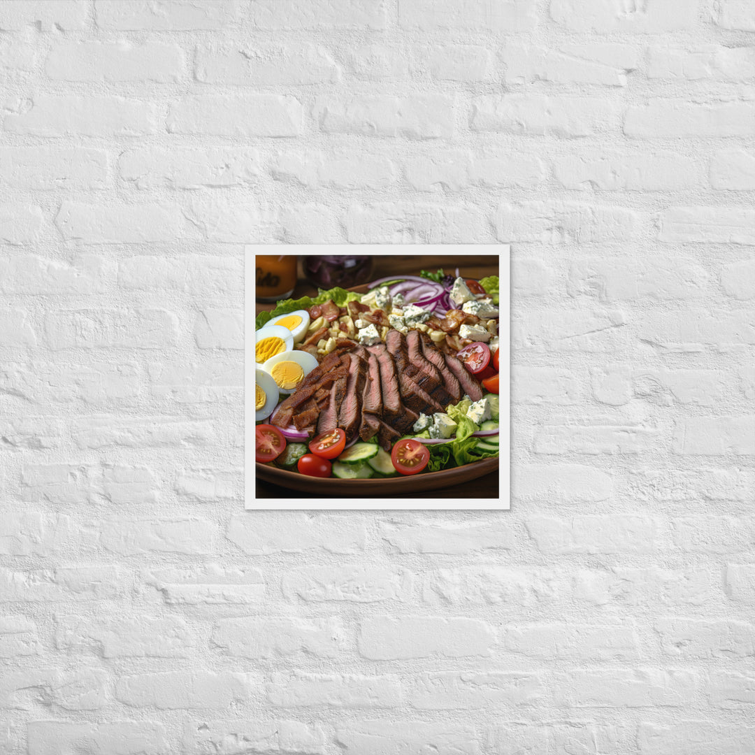 Cobb salad with grilled steak Framed poster 🤤 from Yumify.AI