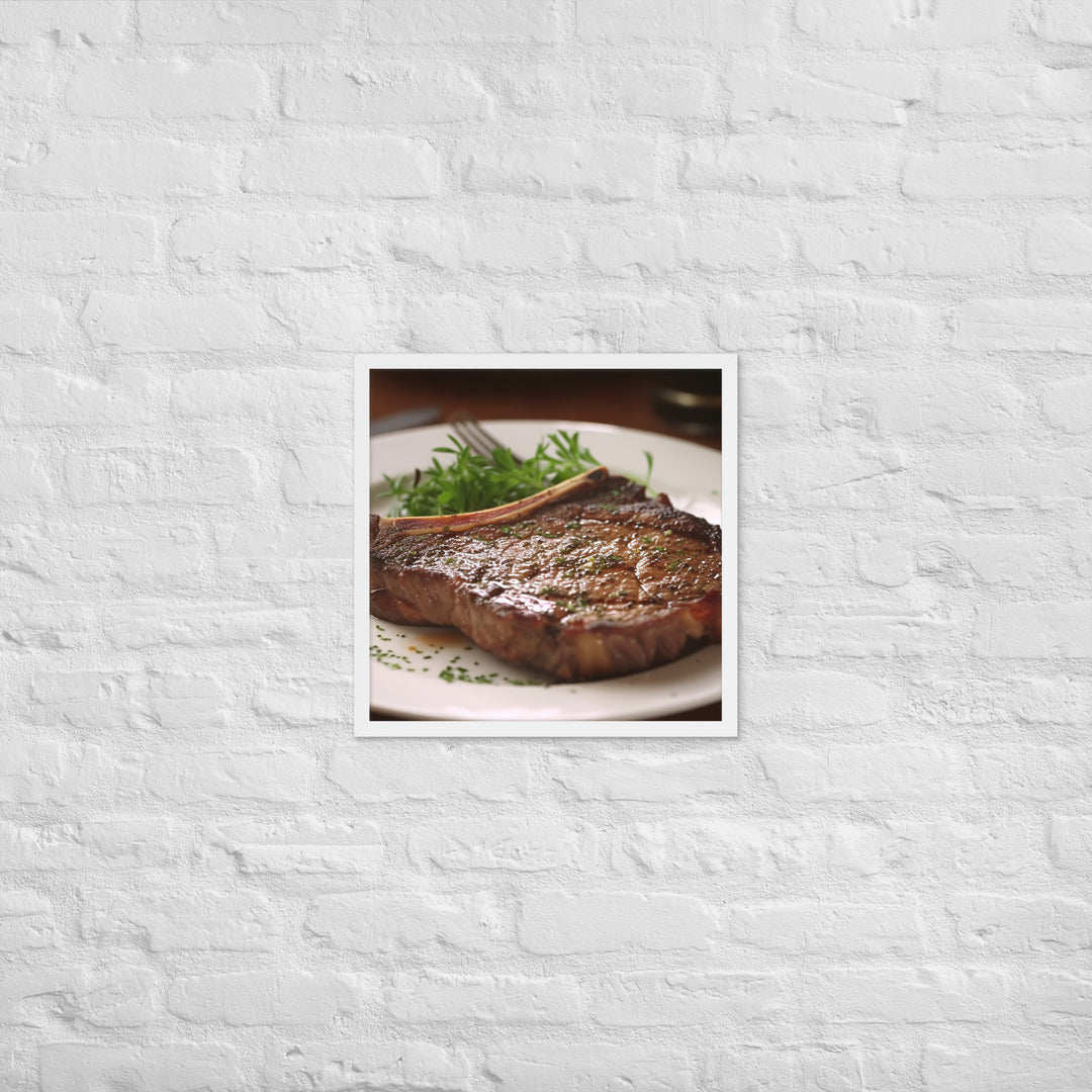 T-Bone Steak Medium Rare Framed poster 🤤 from Yumify.AI