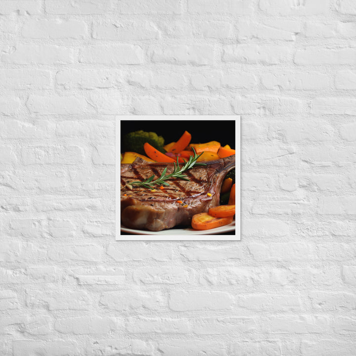 T-Bone Steak Medium Rare Framed poster 🤤 from Yumify.AI