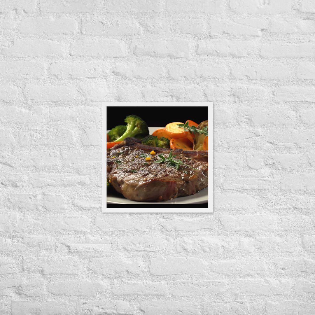 T-Bone Steak Medium Rare Framed poster 🤤 from Yumify.AI