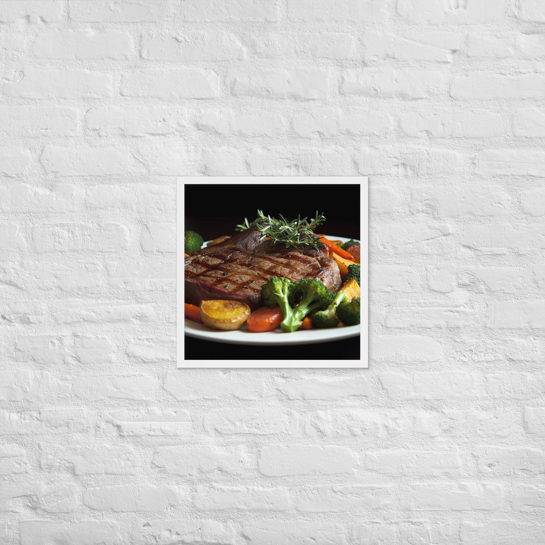 T-Bone Steak Medium Rare Framed poster 🤤 from Yumify.AI