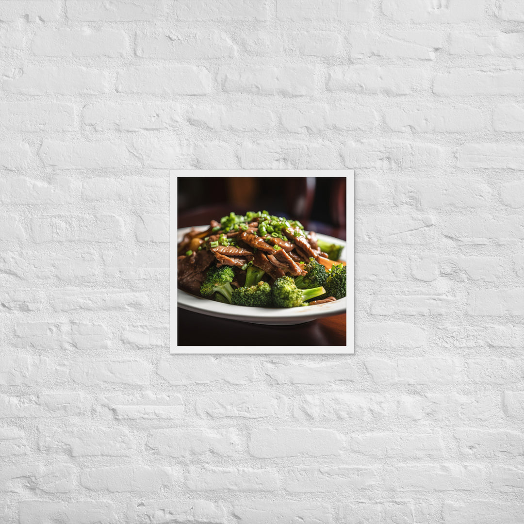 Stir Fried Flank Steak with Broccoli Framed poster 🤤 from Yumify.AI