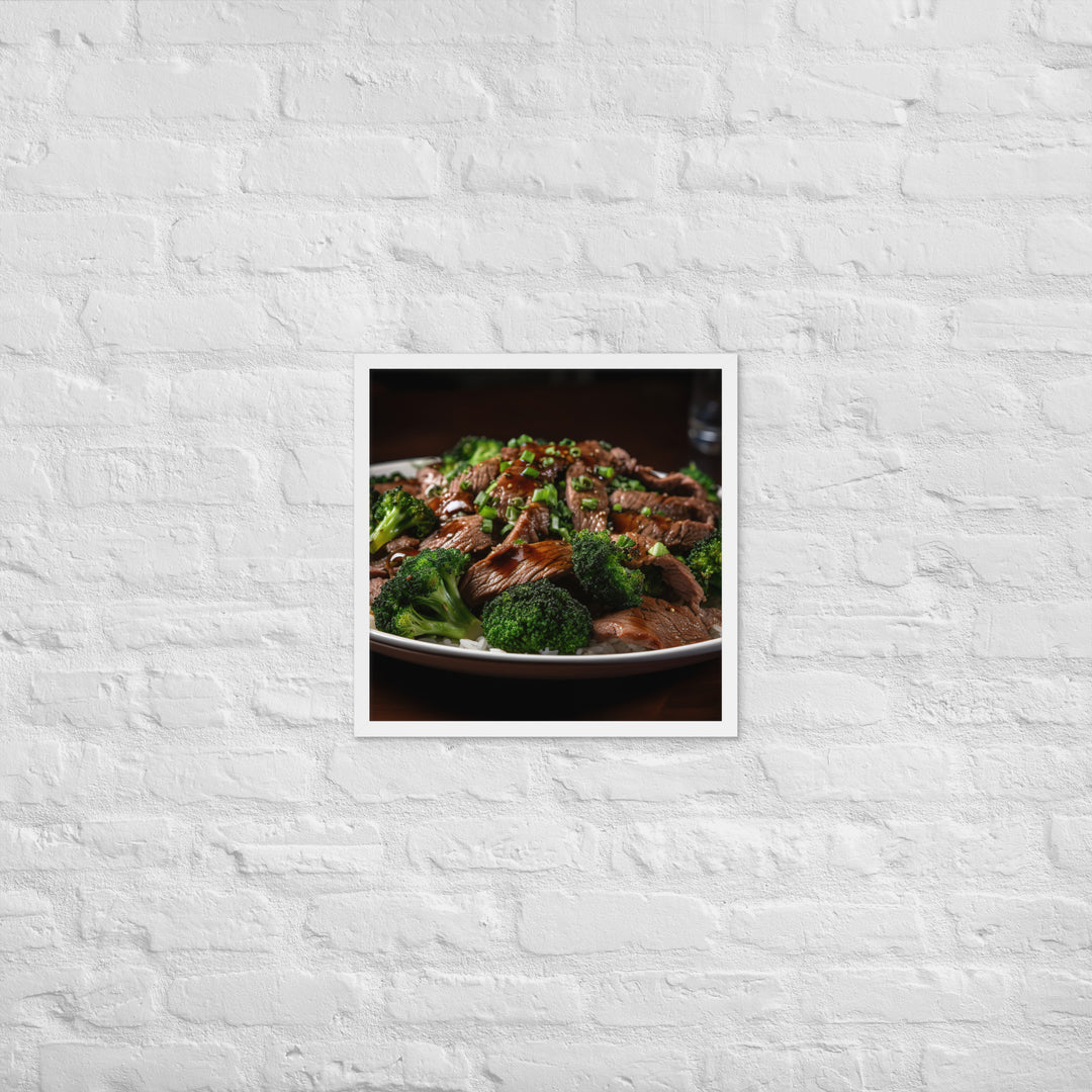 Stir Fried Flank Steak with Broccoli Framed poster 🤤 from Yumify.AI