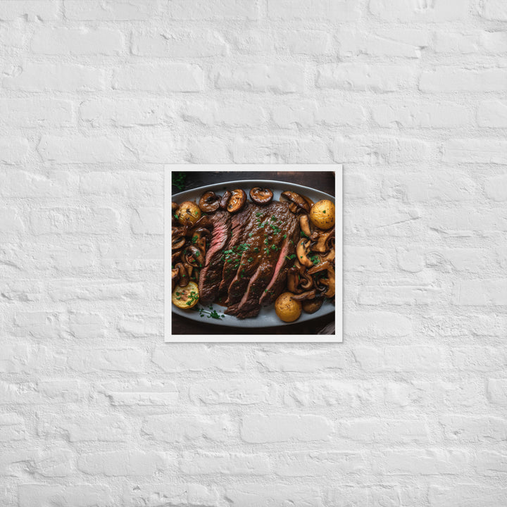 Skillet Seared Skirt Steak Framed poster 🤤 from Yumify.AI