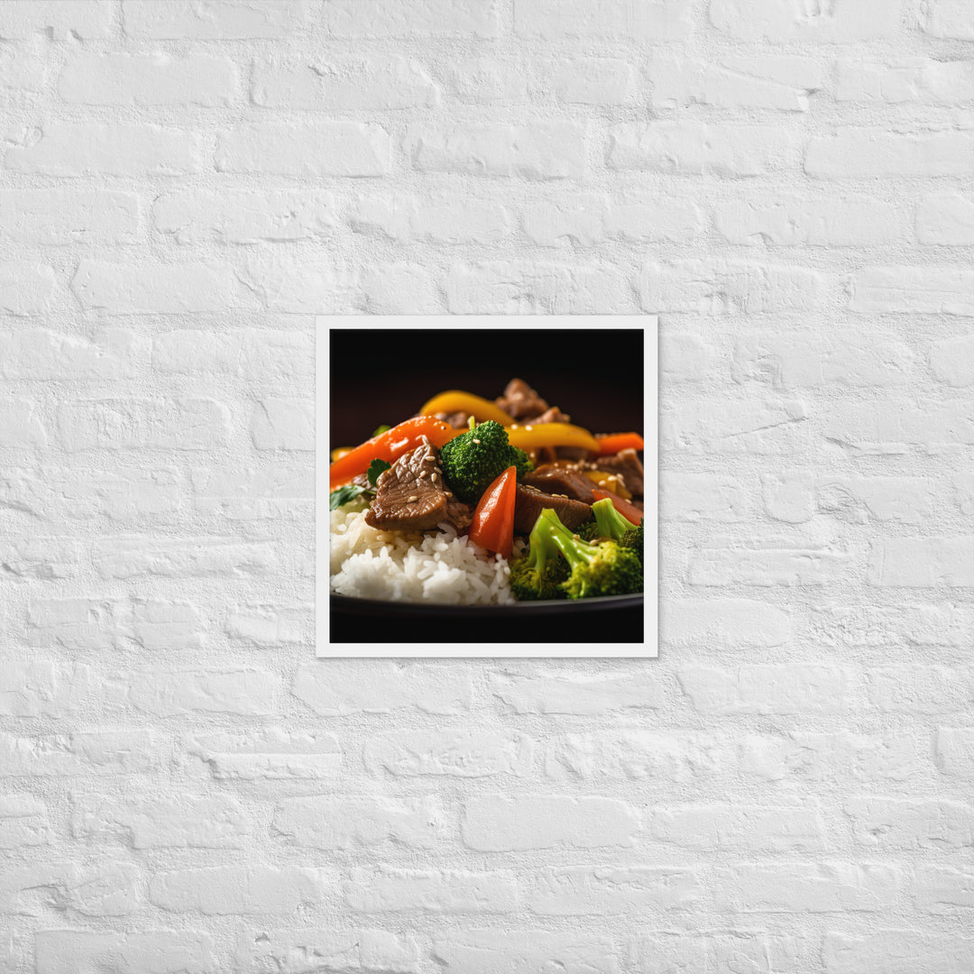 Sirloin Stir Fry with Veggies Framed poster 🤤 from Yumify.AI