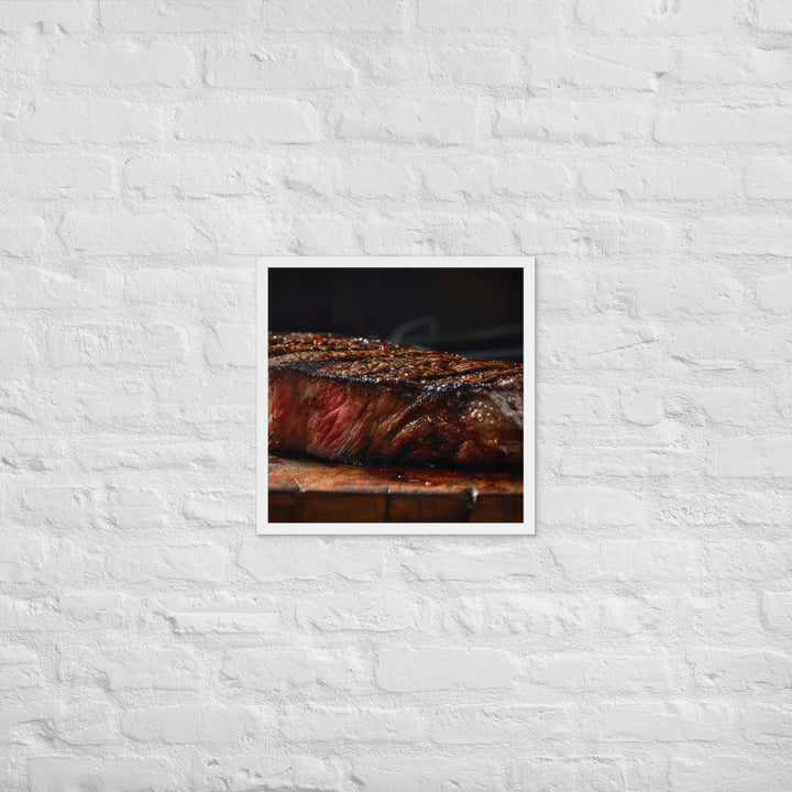 Perfectly Grilled New York Strip Steak Framed poster 🤤 from Yumify.AI