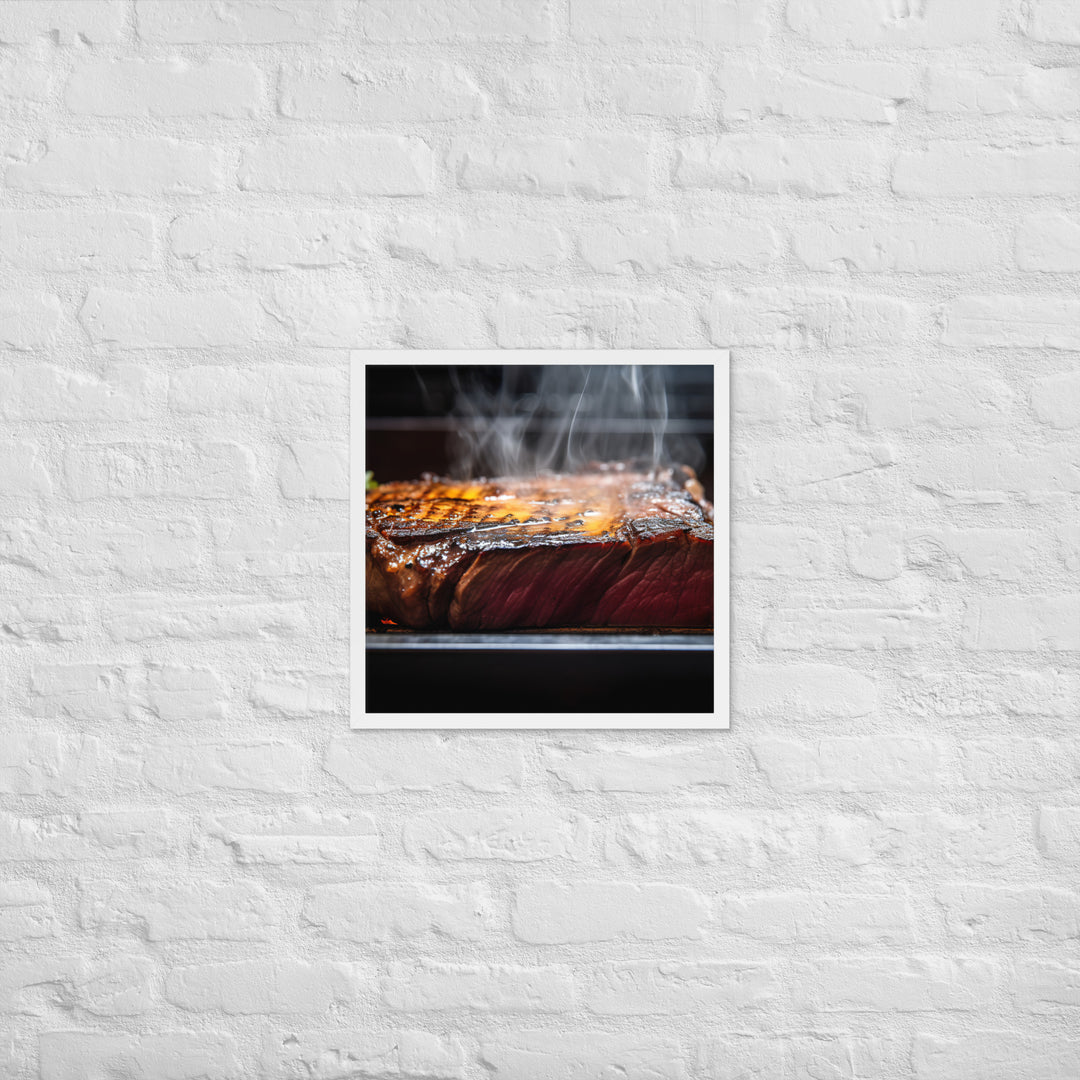 Perfectly Grilled New York Strip Steak Framed poster 🤤 from Yumify.AI