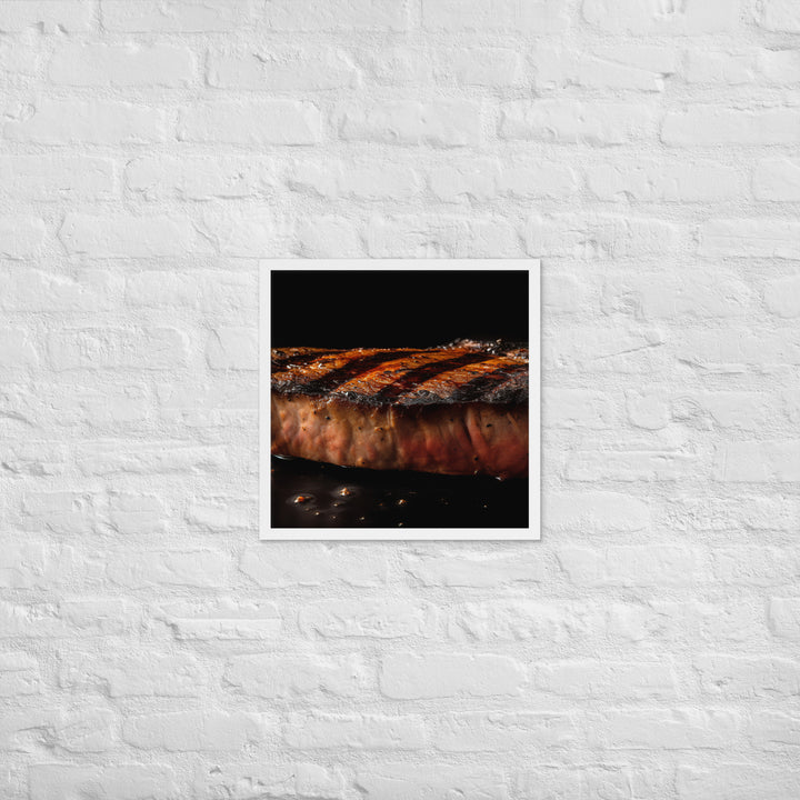 Perfectly Grilled New York Strip Steak Framed poster 🤤 from Yumify.AI