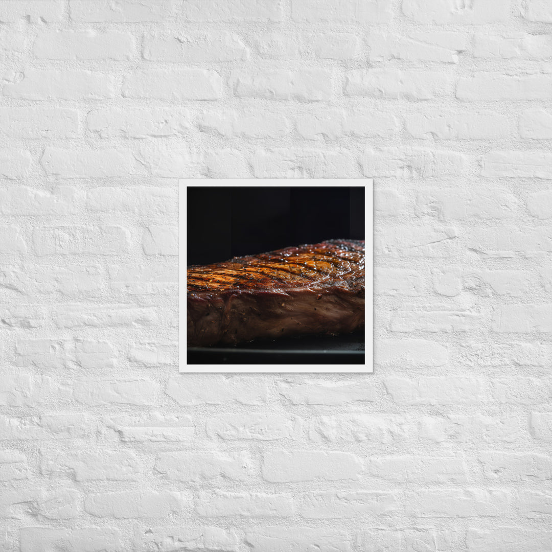 Perfectly Grilled New York Strip Steak Framed poster 🤤 from Yumify.AI