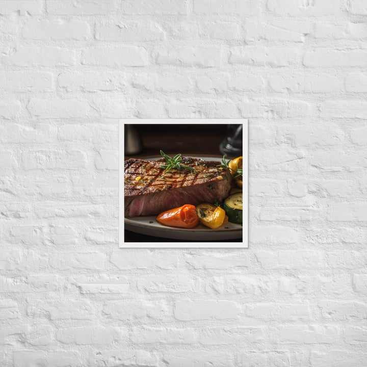 New York Strip Steak with Roasted Vegetables Framed poster 🤤 from Yumify.AI