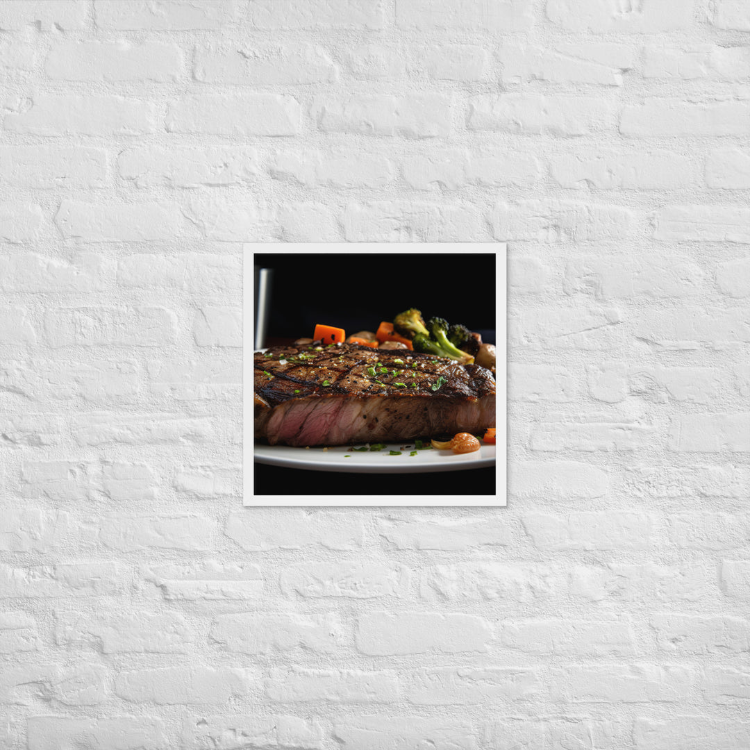 New York Strip Steak with Roasted Vegetables Framed poster 🤤 from Yumify.AI