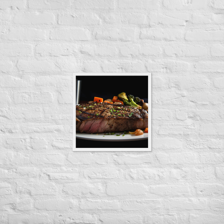 New York Strip Steak with Roasted Vegetables Framed poster 🤤 from Yumify.AI